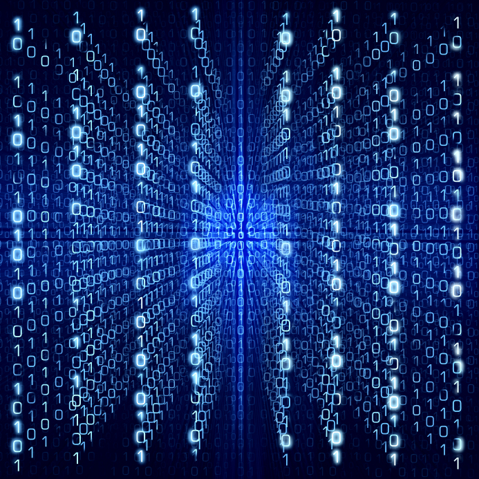 Blue Matrix Abstract -  binary code Digital background - big size