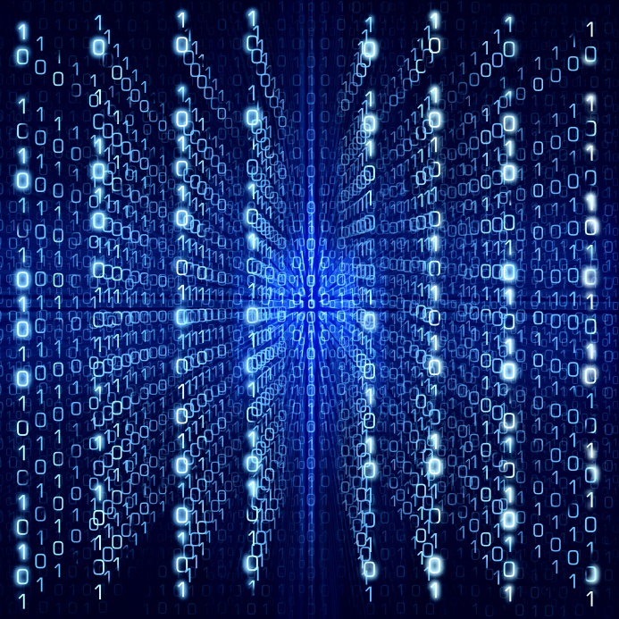 Blue Matrix Abstract - binary code Digital background - big size