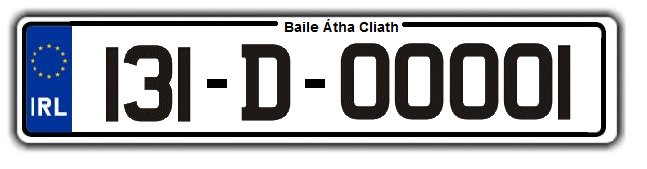 2013 Irish Reg plate