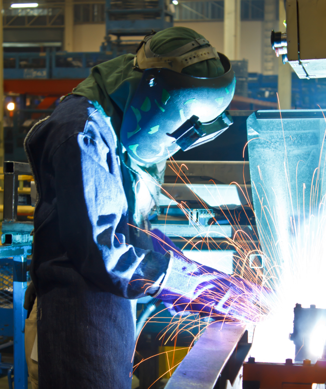 Welding with sparks the steel industry welding.