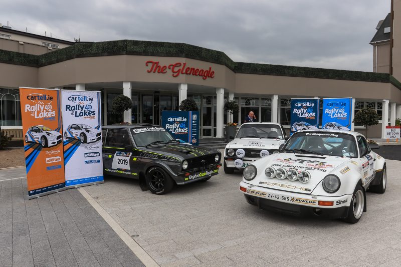 Cartell.ie Rally of the Lakes & Michael Fassbender outside The Gleneagel hotel with rally cars