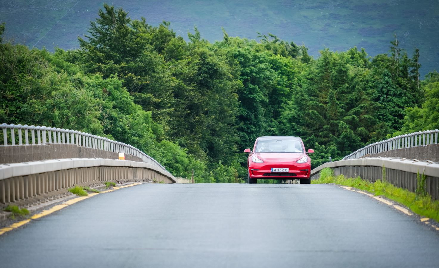 Car driving on road in Ireland