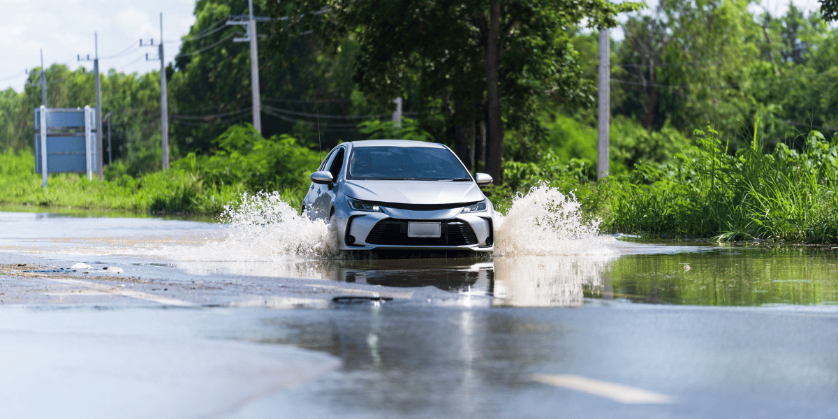 Flood damaged car